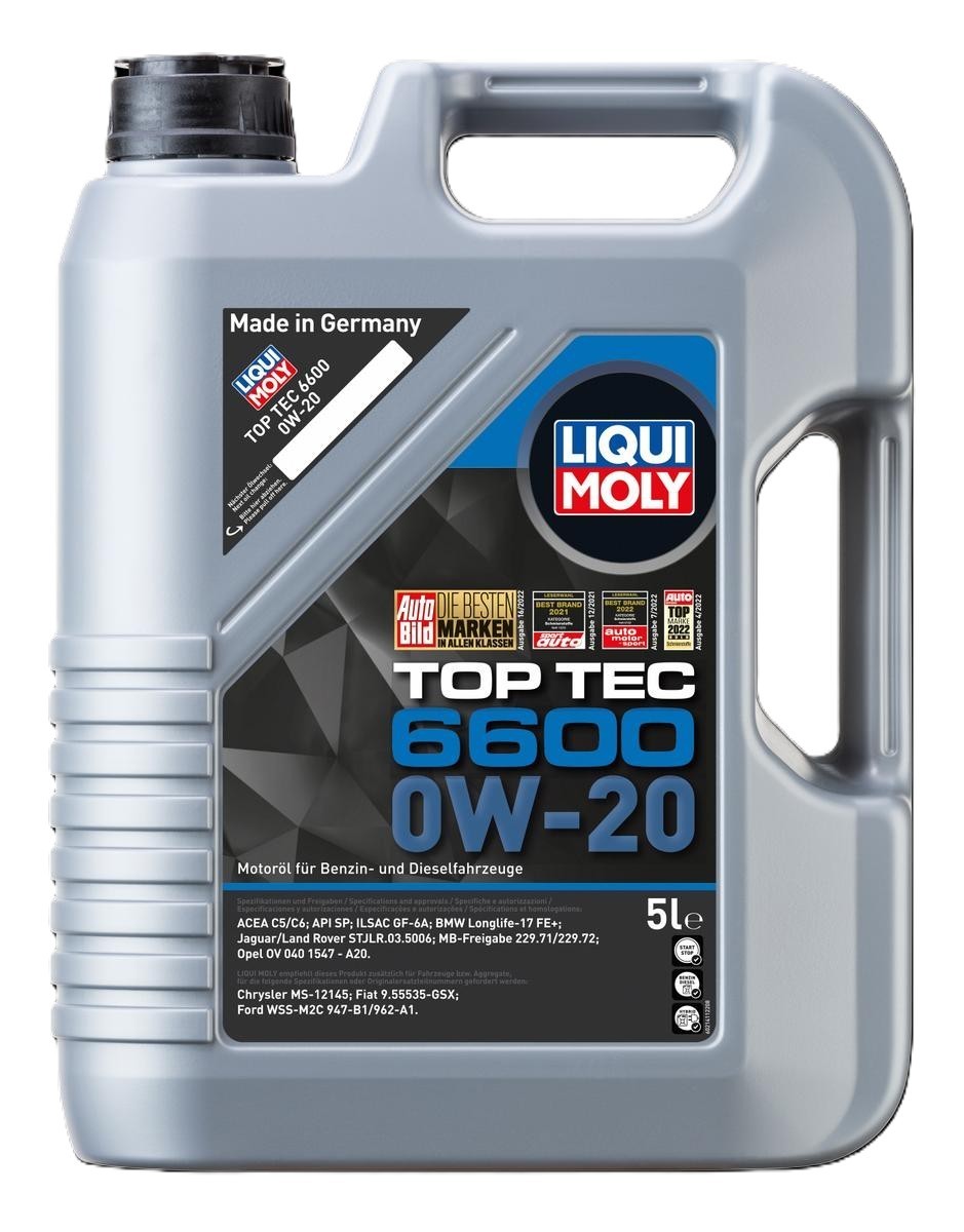 Liqui Moly Top Tec 6600 0W-20 BMW LL-17 FE+ BMW 1er F40 OPF Motoröl